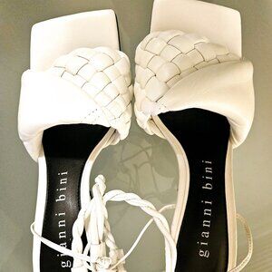 Gianni Bini Dekota Twisted Band Braided Ankle Strappy Leather Sandal